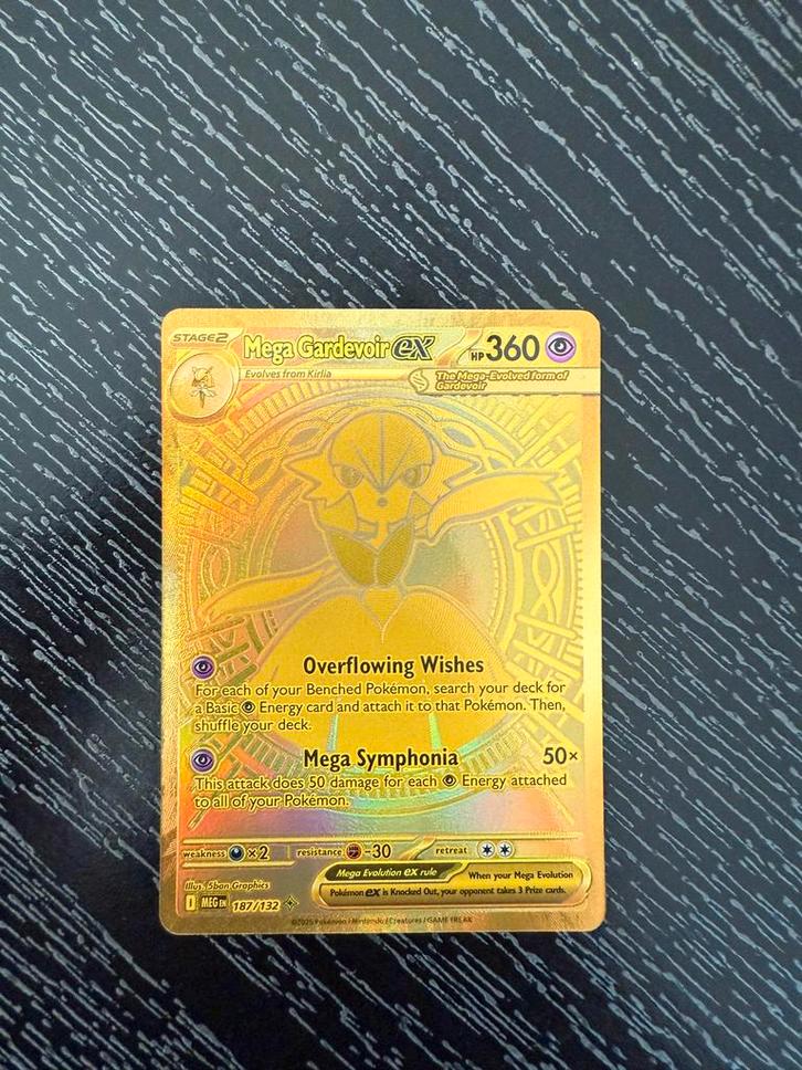 Mega Gardevoir EX Gold - Topstaat!, Hobby en Vrije tijd, Verzamelkaartspellen | Pokémon, Zo goed als nieuw, Losse kaart, Foil