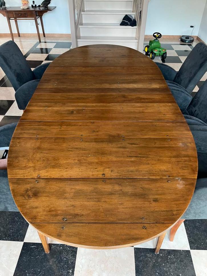 Eettafel + 6 Alcantara Stoelen, Huis en Inrichting, Tafels | Eettafels, Gebruikt, 100 tot 150 cm, 200 cm of meer, Vijf personen of meer