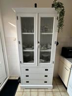 Witte Vitrinekast met Lades, Ophalen, 50 tot 100 cm, Zo goed als nieuw, Met lade(s)