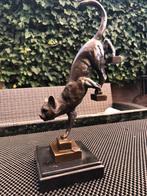 bronzen sculptuur poes kat, Antiek en Kunst, Ophalen of Verzenden