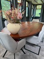 Ovale Notenhouten Eettafel, Huis en Inrichting, Tafels | Eettafels, Gebruikt, 100 tot 150 cm, 200 cm of meer, Ophalen of Verzenden