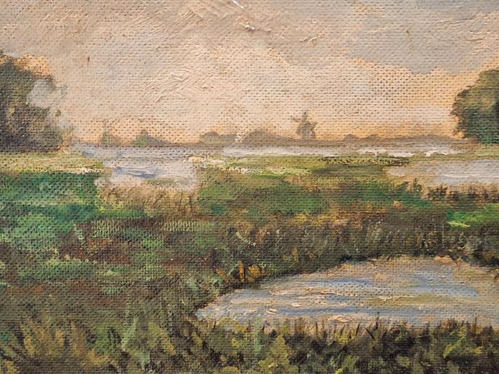 Schilderij Molen bij Spaarndam, Antiek en Kunst, Kunst | Schilderijen | Klassiek, Ophalen of Verzenden