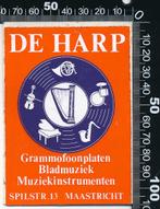 Sticker: De Harp - Grammofoonplaten - Bladmuziek - Muziekins, Ophalen of Verzenden