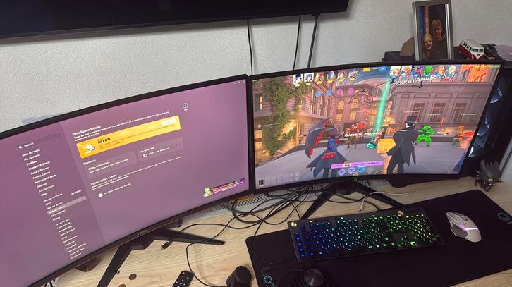 2x AOC C32G1 Curved Gaming Monitor - 144Hz, 1ms, Computers en Software, Monitoren, Zo goed als nieuw, 101 t/m 150 Hz, DisplayPort