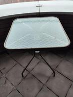 Tuin tafel met glazen blad, Tuin en Terras, Ophalen, Gebruikt, Vierkant, Metaal