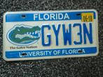 Kentekenplaat licenseplate Florida Gator Nation University, Verzenden, Gebruikt, Auto's