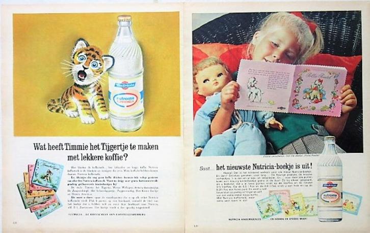 23 vintage advertenties Nutricia koffiemelk 1957-74 koffie, Verzamelen, Merken en Reclamevoorwerpen, Gebruikt, Reclamebord, Ophalen of Verzenden