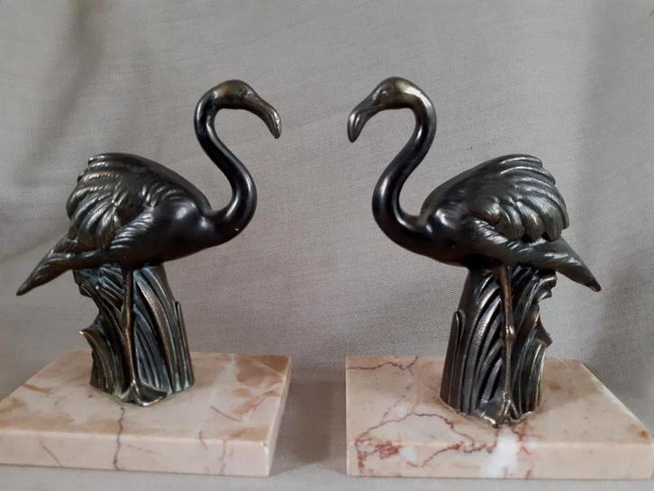 Set Art Deco beelden " Flamingo's", Antiek en Kunst, Curiosa en Brocante, Ophalen of Verzenden