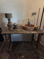 Oude markthaltafel, Huis en Inrichting, Tafels | Sidetables, Ophalen, Gebruikt, Rechthoekig