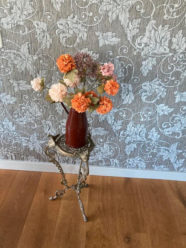 Messing plantentafeltje, Huis en Inrichting, Woonaccessoires | Zuilen en Pilaren, Gebruikt, Ophalen