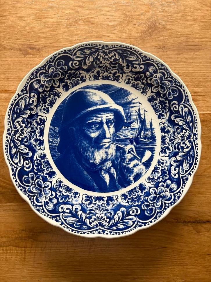 Boch Belgium groot Delfts Blauw wandbord zeeman, Antiek en Kunst, Antiek | Wandborden en Tegels, Ophalen of Verzenden