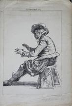 Louis-Marie Blaise-Latour litho "De Bouwopzichter", 1882, Antiek en Kunst, Ophalen