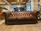 Engelse Chesterfield 3 Zits bank Winchester Antiek bruin, Ophalen of Verzenden