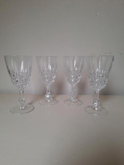 4 Vintage Cristal d'Arques Pompadour borrelglaasjes 80's set, Antiek en Kunst, Antiek | Glas en Kristal, Ophalen of Verzenden