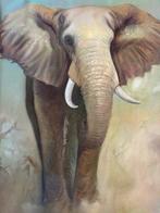 Prachtig schilderij van een olifant., Ophalen of Verzenden
