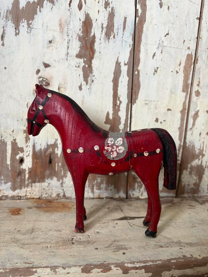 Oud / vintage houten paardje, Antiek en Kunst, Curiosa en Brocante, Ophalen of Verzenden