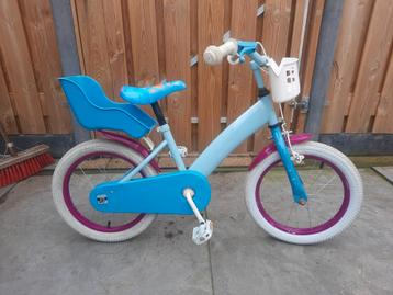 kinderfiets Frozen 16 inch 25 cm terugtrap handrem 4-6 jaar beschikbaar voor biedingen