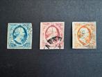 1852 Koning Willem III NVPH nr 1-3 gestempeld, Verzenden, T/m 1940, Gestempeld