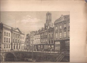 Oudegracht Stadhuisbrug Utrecht Litho. ca. 1895  beschikbaar voor biedingen
