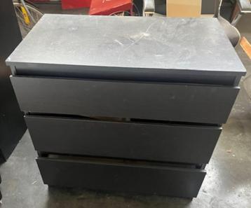 kasten ikea MALM ladekast met 3 lades, wit, 80x78x48 cm.