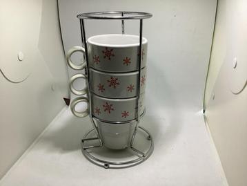 Stapelbare kopjes met houder beschikbaar voor biedingen