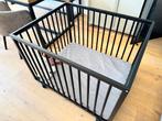 Babybox - zwart, verstelbaar met boxmatras - box op wieltjes, Kinderen en Baby's, Boxen, Ophalen, Gebruikt, Rechthoekig, In hoogte verstelbaar