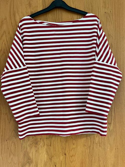 Carmen shirt/ top in rood/witte Bretonstreep, Kleding | Dames, Tops, Zo goed als nieuw, Maat 38/40 (M), Rood, Korte mouw, Ophalen of Verzenden