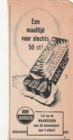 Retro reclame 1953 Van Dungen chocola een maaltijd 50 cent, Verzamelen, Retro, Verzenden, Overige typen