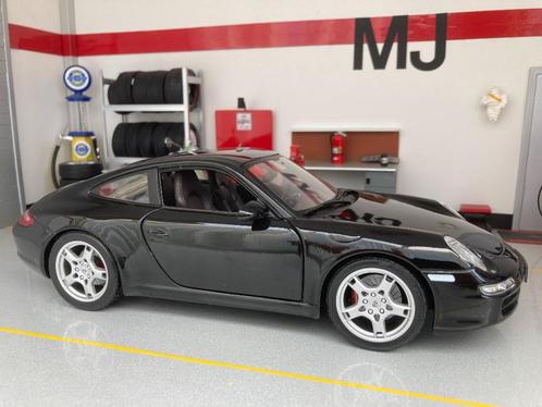 Porsche 911 (997) Carrera S 1:18 Maisto Zwart MJ, Hobby en Vrije tijd, Modelauto's | 1:18, Zo goed als nieuw, Auto, Maisto, Ophalen of Verzenden