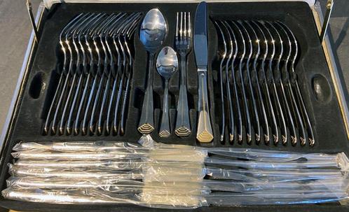 Berghoff 76 delig bestek set met goud opleg., Huis en Inrichting, Keuken | Bestek, Nieuw, Bestekset, Rvs of Chroom, Vaatwasserbestendig