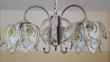 Vintage Hollywood Regency hanglamp/kroonluchter 70 er jr.  beschikbaar voor biedingen