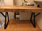 Te koop Mangohout sidetable, Ophalen, 100 tot 150 cm, Zo goed als nieuw, Industrieel