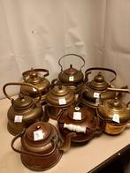 8x antieke messing en koperen ketels., Antiek en Kunst, Ophalen of Verzenden