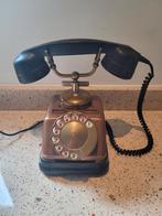 Antieke telefoon Jaren '30 koper bakeliet draaischijf, Antiek en Kunst, Ophalen