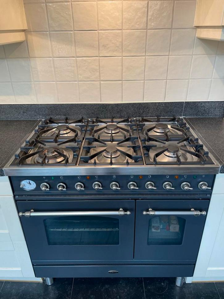 Gasfornuis - 6 pits en 2 ovens - Boretti, Witgoed en Apparatuur, Fornuizen, Gebruikt, Vrijstaand, Gas, 5 kookzones of meer, 85 tot 90 cm