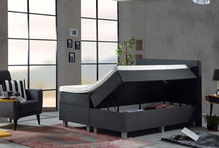 De opbergboxspring - 180x200 bed 180 200, Huis en Inrichting, Slaapkamer | Boxsprings, Zo goed als nieuw, 180 cm, 200 cm, Tweepersoons