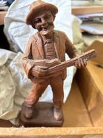 Gitarist/ gitaarman ukelele hout handgemaakt, Antiek en Kunst, Ophalen of Verzenden
