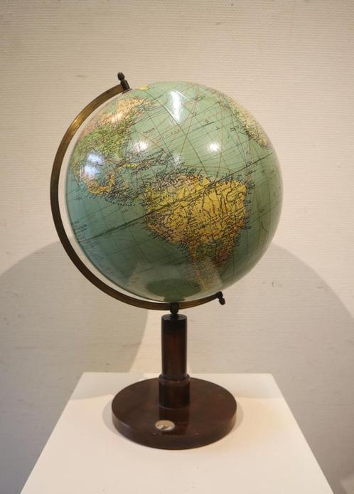 Antieke globe Krause, ca. 1938, met kompasje, Antiek en Kunst, Antiek | Woonaccessoires, Ophalen of Verzenden