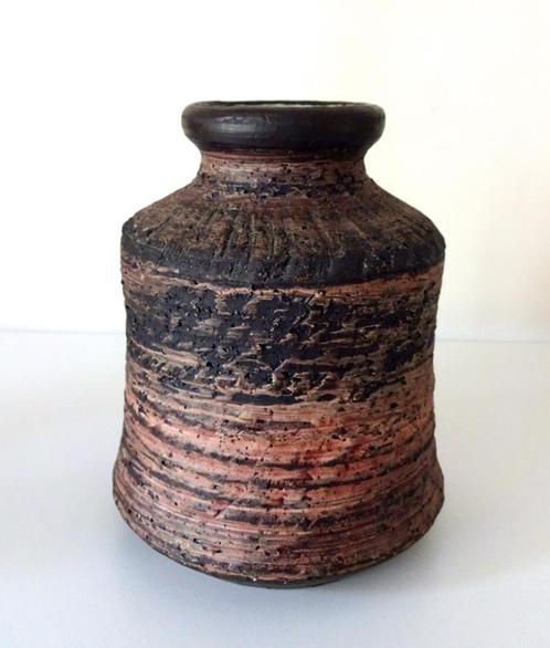 Keramiek vaas donkerbruin roodbruin gemêleerd Ravelli 6732-k, Antiek en Kunst, Antiek | Keramiek en Aardewerk, Ophalen of Verzenden