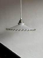 Vintage wit Frans glazen kartel lampen kapje glas hanglamp, Ophalen of Verzenden, Zo goed als nieuw, Glas, Minder dan 50 cm