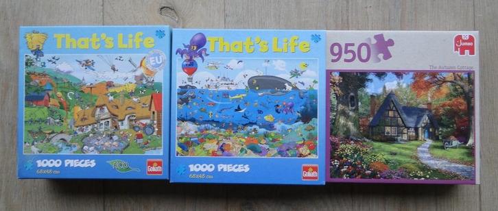 Puzzels – 3x in kleine(nere) doos., Hobby en Vrije tijd, Denksport en Puzzels, Nieuw, Legpuzzel, 500 t/m 1500 stukjes, Verzenden