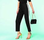DENNY ROSE comfy pantalon zwart met witte bies XS en S, Italie, -, Verzenden, Zwart