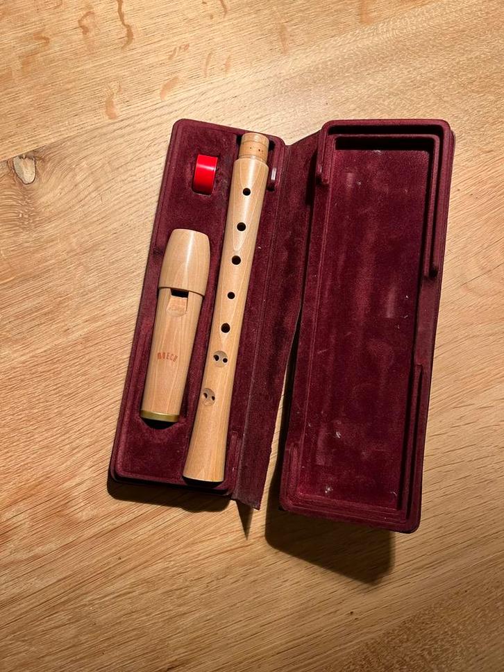 Moech Blokfluit met Etui, Muziek en Instrumenten, Blaasinstrumenten | Blokfluiten, Gebruikt, Sopraan of Sopranino, Met koffer, hoes of etui