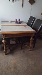 Antiek Mechelse eethoek, tafel met 4 stoelen, Antiek en Kunst, Antiek | Meubels | Tafels, Ophalen
