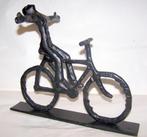 Prachtig gietijzeren zwart beeld- Bicycle man. 33x27cm., Antiek en Kunst, Ophalen of Verzenden