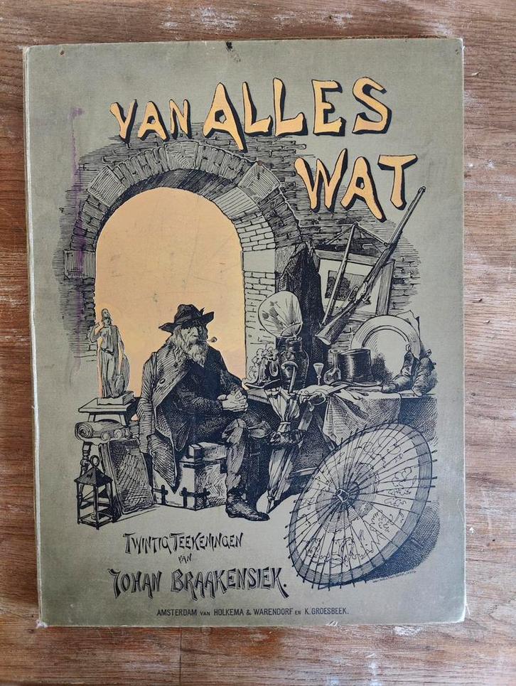 Van alles wat {1896}
20 teekeningen van Johan Braakensiek 
T, Antiek en Kunst, Kunst | Tekeningen en Foto's, Ophalen of Verzenden