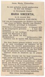 zr. Maria J. van Esch 1873 Den Bosch + 1936 Rosmalen, 63 jr, Verzamelen, Bidprentjes en Rouwkaarten, Verzenden