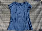 Leuk blauw Esprit t-shirt met witte stippen in maat L, Gedragen, Blauw, Maat 42/44 (L), Esprit