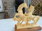vintage oud massief marmeren paardenbeeld, Ophalen of Verzenden