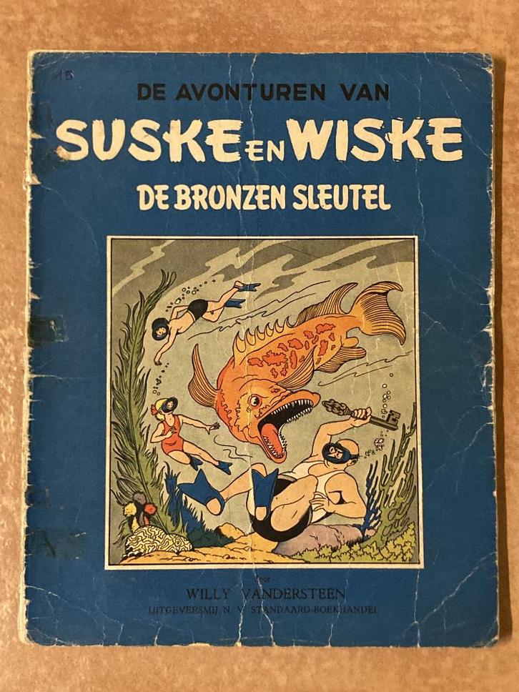 Suske en Wiske - Nr. 1a - De Bronzen Sleutel - 1e druk, 1952, Boeken, Stripboeken, Gelezen, Eén stripboek, Ophalen of Verzenden